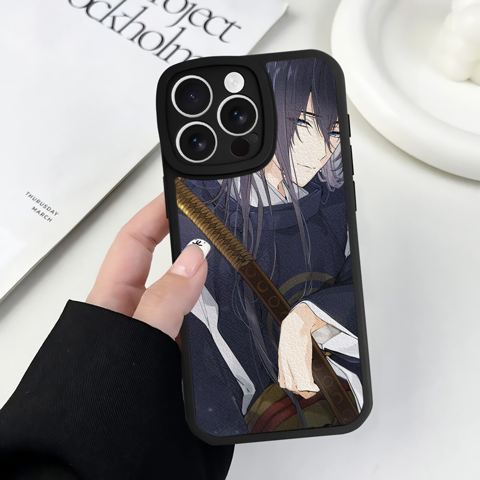 （画像用） 刀剣乱舞 Touken Ranbu 【iPhone 16シリーズ対応】シリコンスマホケース（レザー調） 材質：シリコン